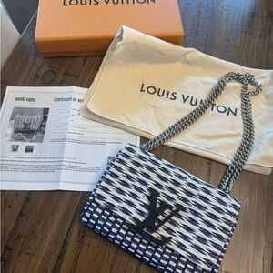 Louis Vuitton Navy and White Shoulder Bag